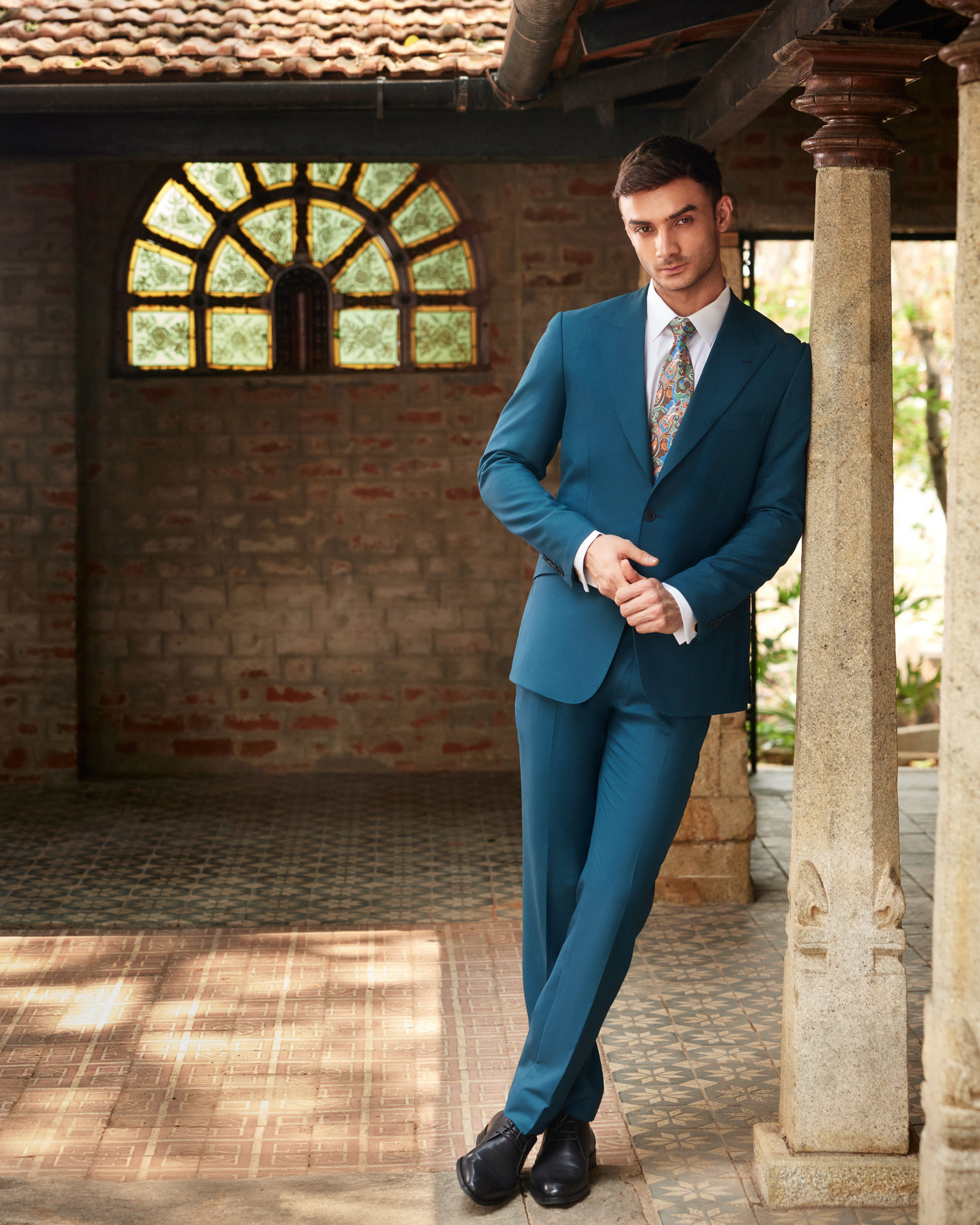 Teal Canvassed Suit