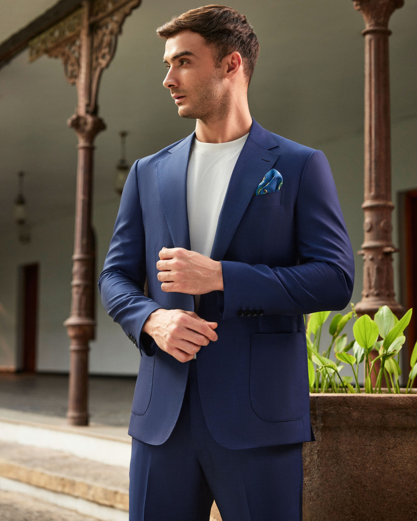 Sapphire-Blue Canvassed Suit