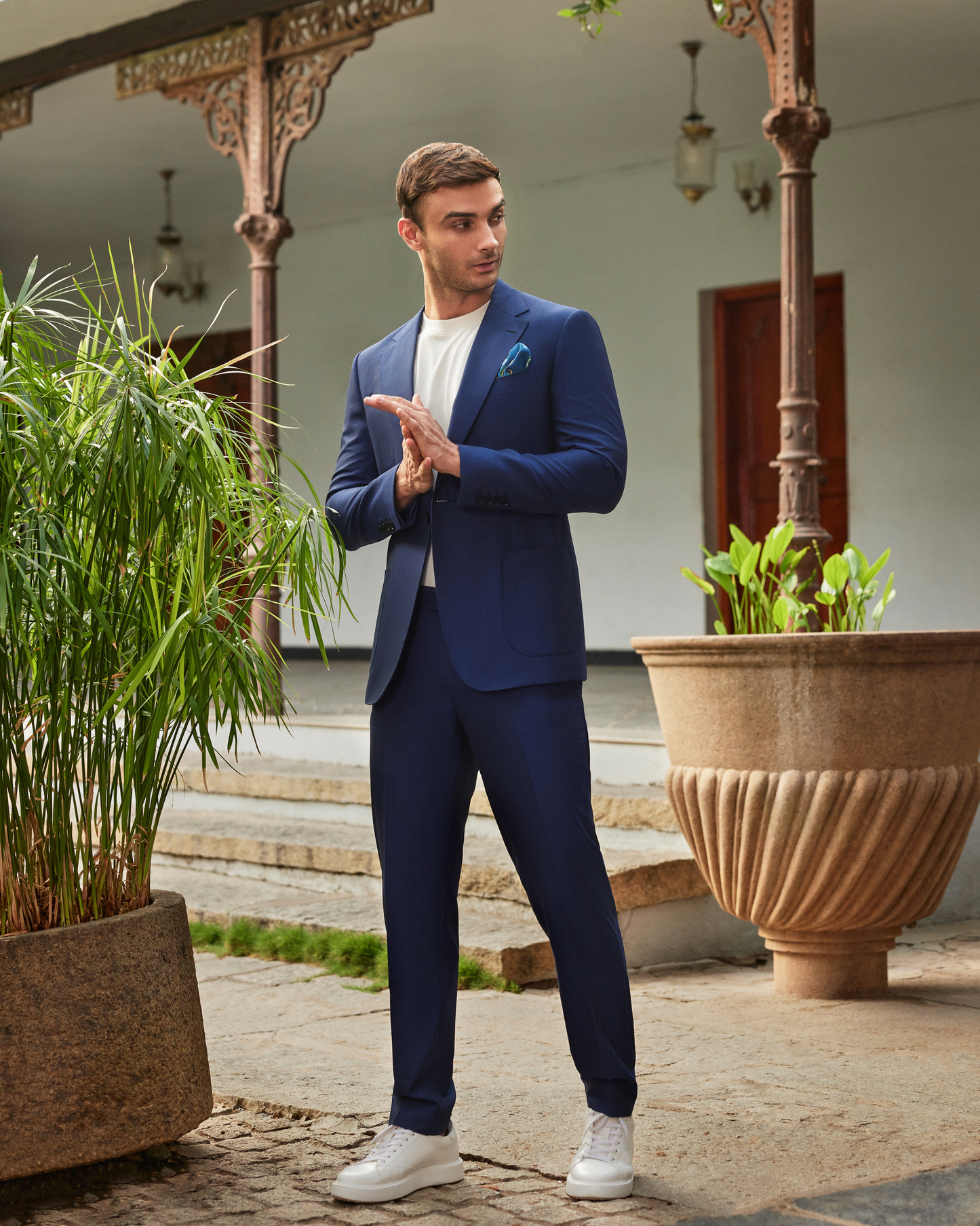 Sapphire-Blue Canvassed Suit