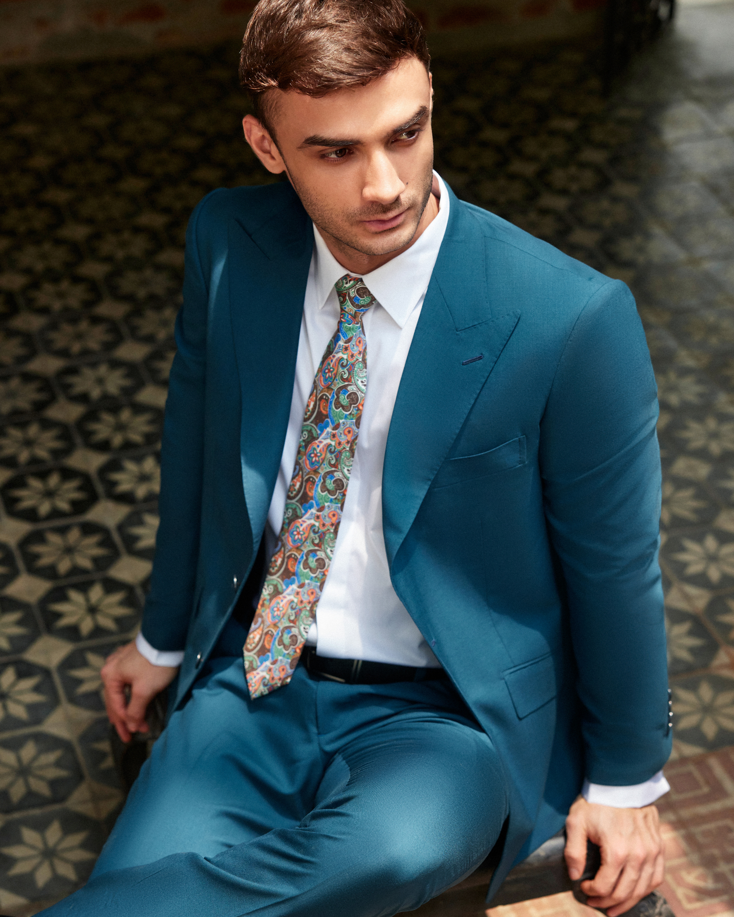 Teal Canvassed Suit